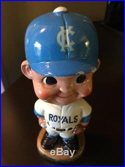 Vintage Kansas City Royals Bobble Head Nodder Bobbing Head Gold Base No BOX
