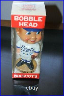 Vintage Kansas City Royals Bobblehead Doll Mascot 1974 Danny Goodman Nos In Box