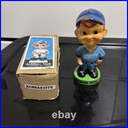 Vintage Kansas City Royals Bobblehead Nodder Green Base With Box Rare Fielder