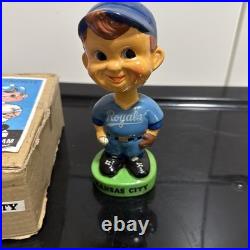Vintage Kansas City Royals Bobblehead Nodder Green Base With Box Rare Fielder