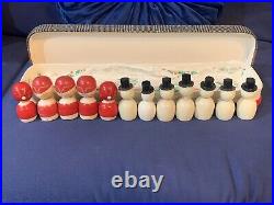 Vintage Kokeshi Bobble Head Nodder Wooden Dolls Santa Snowman Hand Painted 12 Vintage Kokeshi Bobble Head Nodder Wooden Dolls Santa Snowman Hand Painted 12