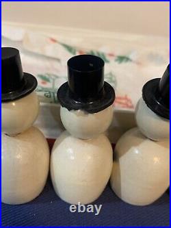 Vintage Kokeshi Bobble Head Nodder Wooden Dolls Santa Snowman Hand Painted 12 Vintage Kokeshi Bobble Head Nodder Wooden Dolls Santa Snowman Hand Painted 12