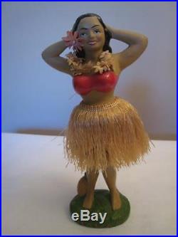 Vintage Large Ceramic Hawaii Hula Girl Nodder Bobblehead 9 1/2
