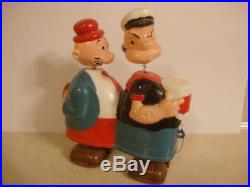 Vintage Large Ramp Walker Popeye & Wimpy Louis Marx Bobblehead Hong Kong Toy