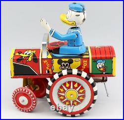 Vintage Linemar Mechanical Dipsy Car Bobble Head All Tin Donald Duck For Repair