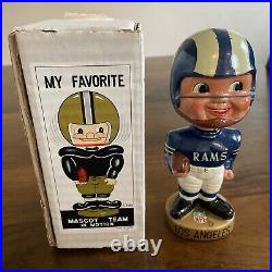 Vintage Los Angeles Rams Mascot Team in Motion Nodder Bobblehead 1968 With Box