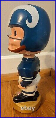 Vintage Los Angeles Rams blue/white 1960s bobblehead nodder gold base Japan NFL