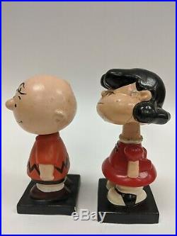 Vintage Lot of 5 Lego Japan Peanuts Bobblehead Nodders Lucy Charlie Snoopy Linus
