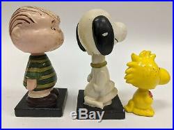Vintage Lot of 5 Lego Japan Peanuts Bobblehead Nodders Lucy Charlie Snoopy Linus