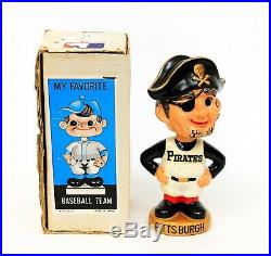 Vintage MLB Baseball Pittsburgh Pirates Mascot Nodder Bobble Head GOLD Base +Box