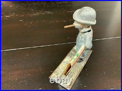 Vintage Metal Nodder Boy Smoking Bobble Head Made in Austria