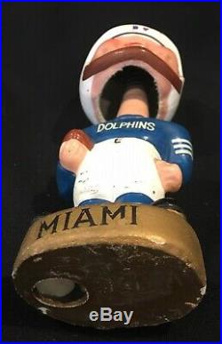 Vintage Miami Dolphins NFL Round Gold Base Bobblehead Nodder 1968