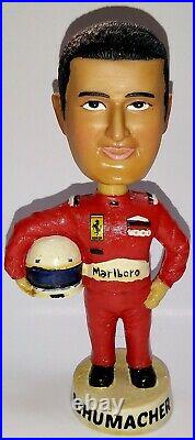 Vintage Michael Schumacher Formula 1 Racing 7.5 Inch Ceramic Bobblehead