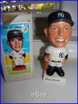 Vintage Mickey Mantle 1960's Era Bobble Head New York Yankees With Box