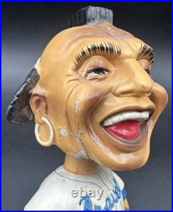 Vintage Milwaukee Braves Bobblehead Nodder Mohawk Mascot Baseball White Base Vintage Milwaukee Braves Bobblehead Nodder Mohawk Mascot Baseball White Base