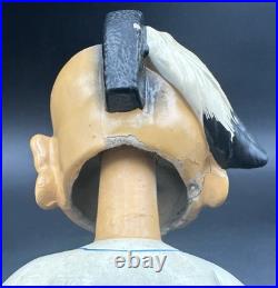 Vintage Milwaukee Braves Bobblehead Nodder Mohawk Mascot Baseball White Base Vintage Milwaukee Braves Bobblehead Nodder Mohawk Mascot Baseball White Base