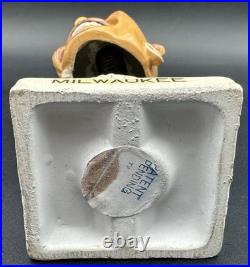 Vintage Milwaukee Braves Bobblehead Nodder Mohawk Mascot Baseball White Base Vintage Milwaukee Braves Bobblehead Nodder Mohawk Mascot Baseball White Base