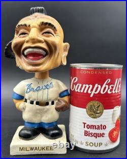 Vintage Milwaukee Braves Bobblehead Nodder Mohawk Mascot Baseball White Base Vintage Milwaukee Braves Bobblehead Nodder Mohawk Mascot Baseball White Base