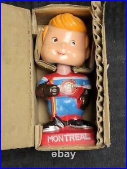 Vintage Montreal Canadians Hockey Nodder Bobblehead NOS Rare Paper Mache