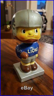 Vintage NFL 1960s DETROIT LIONS Bobble Head Football Memorabilia GOOD CONDITION