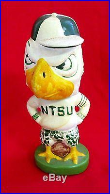 Vintage NTSU University of North Texas Eagle Mascot BOBBLE HEAD Nodder