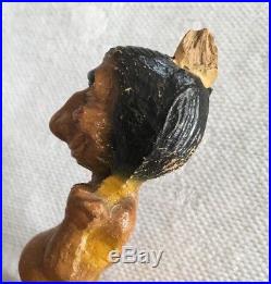 Vintage Native American Indians withChief Nodder/Bobblehead RARE Composite Wood