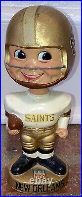 Vintage New Orleans Saints NFL Football Gold Base BOBBLEHEAD 1960's 00 Jersey