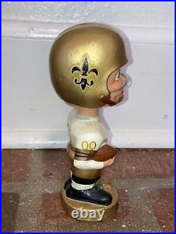 Vintage New Orleans Saints NFL Football Gold Base BOBBLEHEAD 1960's 00 Jersey