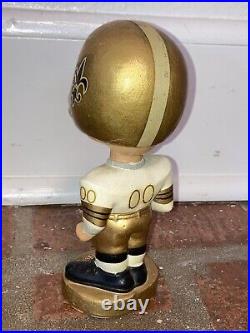 Vintage New Orleans Saints NFL Football Gold Base BOBBLEHEAD 1960's 00 Jersey