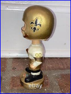 Vintage New Orleans Saints NFL Football Gold Base BOBBLEHEAD 1960's 00 Jersey