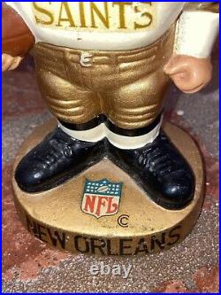 Vintage New Orleans Saints NFL Football Gold Base BOBBLEHEAD 1960's 00 Jersey