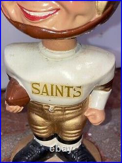 Vintage New Orleans Saints NFL Football Gold Base BOBBLEHEAD 1960's 00 Jersey