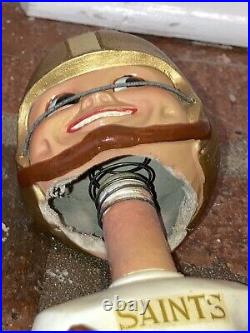Vintage New Orleans Saints NFL Football Gold Base BOBBLEHEAD 1960's 00 Jersey