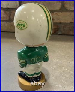 Vintage New York Jets Bobblehead Nodder NFL Football Gold Base Vintage New York Jets Bobblehead Nodder NFL Football Gold Base