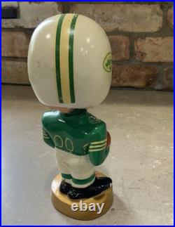 Vintage New York Jets Bobblehead Nodder NFL Football Gold Base Vintage New York Jets Bobblehead Nodder NFL Football Gold Base