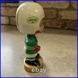 Vintage New York Jets Bobblehead Nodder NFL Football Gold Base Vintage New York Jets Bobblehead Nodder NFL Football Gold Base