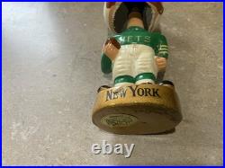 Vintage New York Jets Bobblehead Nodder NFL Football Gold Base Vintage New York Jets Bobblehead Nodder NFL Football Gold Base