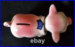 Vintage Nodder Ceramic Piggie Bank Bobblehead Pig Japan