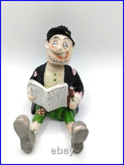 Vintage Nodder Gambling Man Homeless Drinking Smoking BobbleHead Japan Plz Read