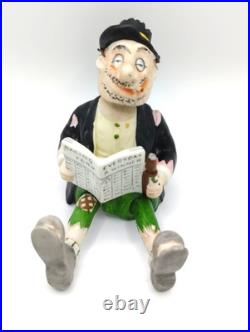 Vintage Nodder Gambling Man Homeless Drinking Smoking BobbleHead Japan Plz Read