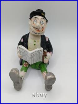 Vintage Nodder Gambling Man Homeless Drinking Smoking BobbleHead Japan Plz Read
