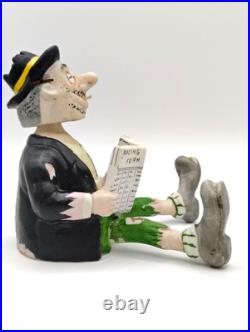 Vintage Nodder Gambling Man Homeless Drinking Smoking BobbleHead Japan Plz Read