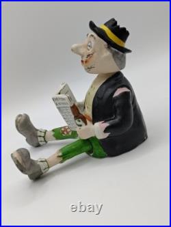 Vintage Nodder Gambling Man Homeless Drinking Smoking BobbleHead Japan Plz Read