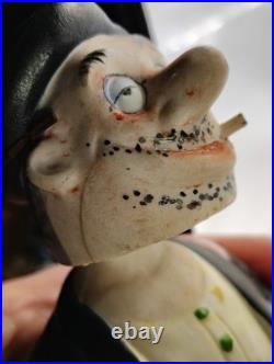 Vintage Nodder Gambling Man Homeless Drinking Smoking BobbleHead Japan Plz Read