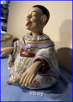 Vintage Nodder With Hand, Head And Tongue Movement-handpainted Marked N In C-6t