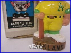 Vintage Oakland Athletics A's Nodder Bobble Head Gold Round Base Baseball