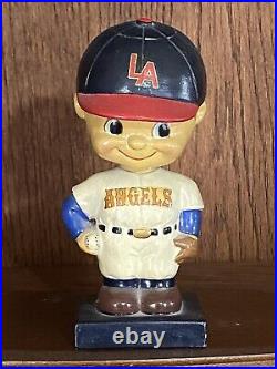 Vintage Original 1960's Los Angeles Angels Bobblehead MLB Blue Square Base Japan