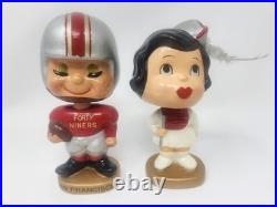Vintage Original 1960's San Francisco 49ers Kissing Pair Bobblehead Nodder BUF