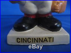 Vintage Original 1962 Cincinnati Reds Bobblehead Mascot White Square Base