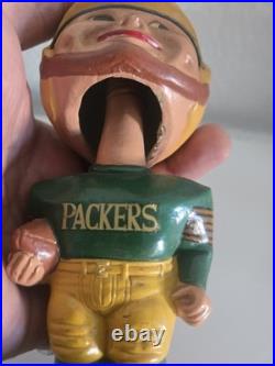 Vintage Original 1965 Green Bay Packers NFL Football Gold Base BOBBLEHEAD Nodder